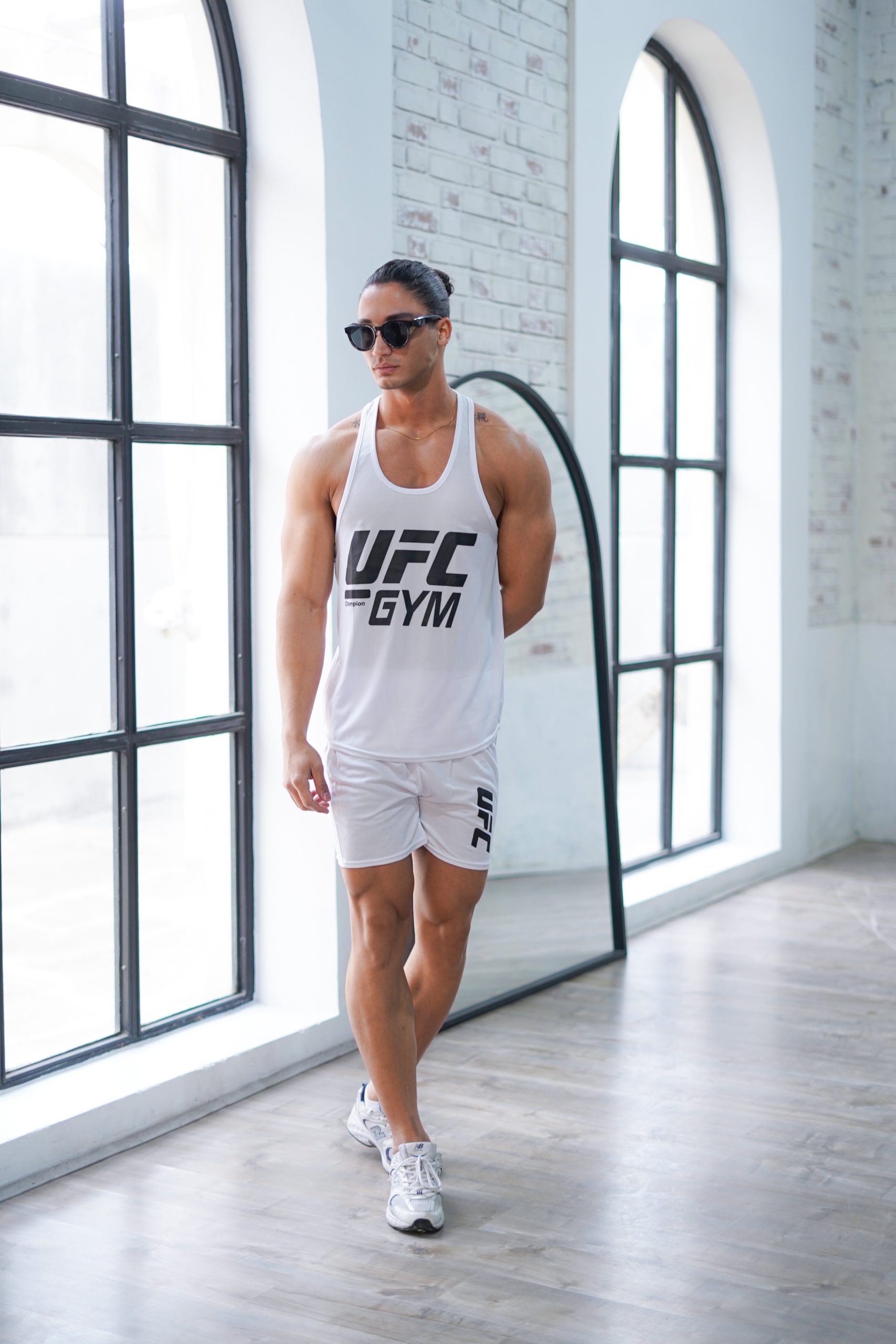ست رکابی و شلوارک ورزشی مردانه UFC GYM سوزنی تنفس دار